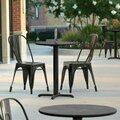 Lancaster Table & Seating LT Excalibur 24'' Round Dining Height Table with Smooth Letizia Finish and Cross Base Plate 42724RDLZ22D